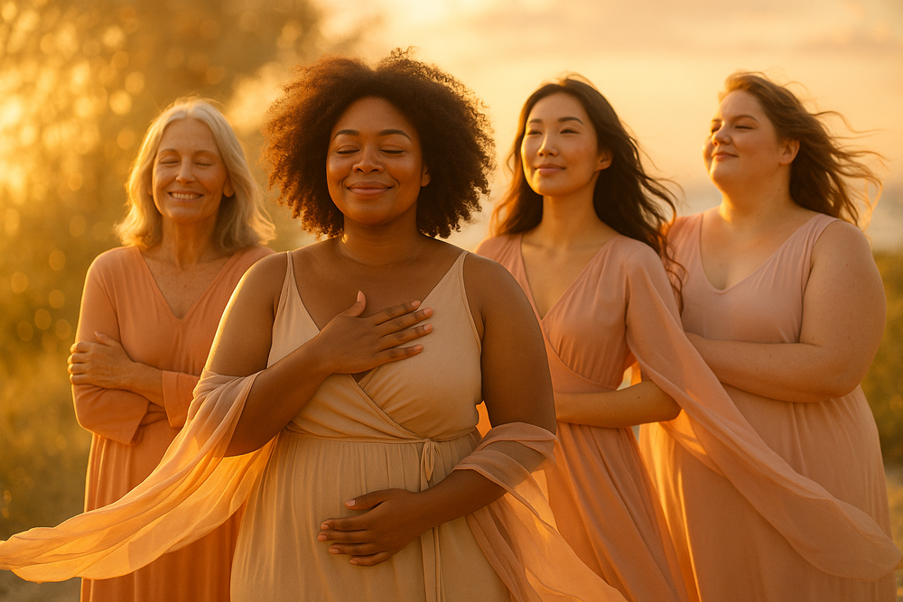 women feeling confident and self love